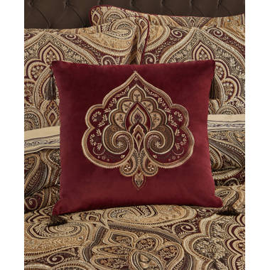 Burgundy paisley hot sale throw pillows